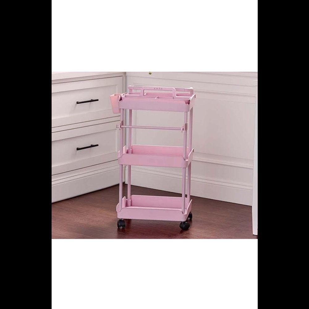 Cella 3 Tier Universal Cart with Removable Caddy Pink